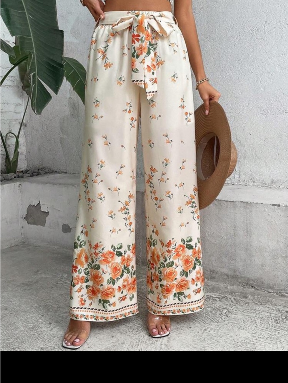Gorgeous Cream Wide-Leg Tie-Waist Pants